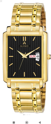 Aglance 1506YM01 Golden dial 1506YM03 Black Dial Master Piece of Square with Day & Date Functions Analog Watch  - For Men