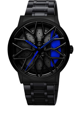 KHXR Gyro_Flower_Red_Chain Car wheel watch | Spinning watch | Roatating watch | Gyro watch | Red Analog Watch  - For Men