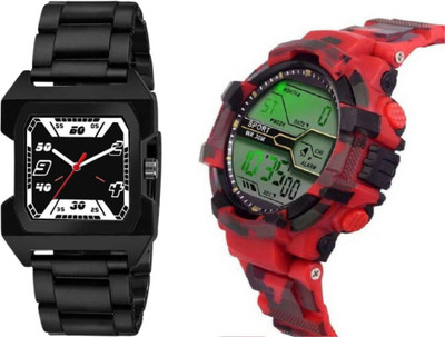Brostin Trendy Collection Red Military men's Watch_Combo_0001BKZYLA002 Analog-Digital Watch  - For Men
