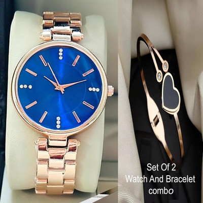 casera 150-Br Set Of 2 Analog Wrist Watch And Rose Gold Bracelet Combo 2 Analog Watch  - For Girls