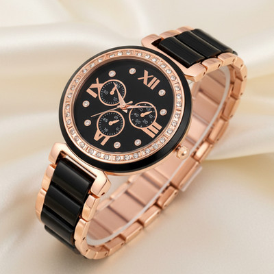 kairova KRW015_MA_MINAblack Luxury Rose Gold Chain with Sparkling Stones Women’s Watch Analog Watch  - For Women