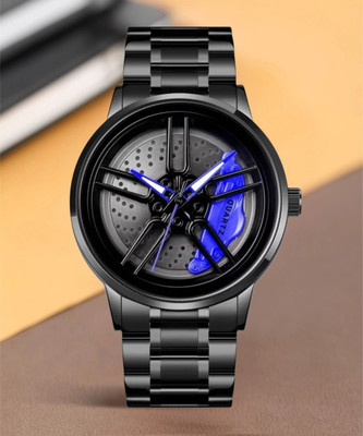 Spinner Men’s Rotating Wheel Dial Analog Watch A36 Car wheel watch | Spinning watch | Roatating watch | Gyro watch Analog Watch  - For Men