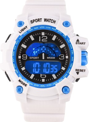 Trex 7005 S-Shock Durable Mud Resistance Stop Watch Alarm Unique White Color Digital Watch  - For Men