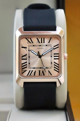AEKDO DRM015 Men's Square Dial Watch with Smooth Silicone Strap – Stylish & Comfortable Analog Watch  - For Men