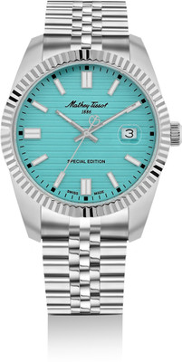 Mathey-Tissot Mathy III Swiss Made Special Edition Quartz Blue Dial Analog Watch  - For Men
