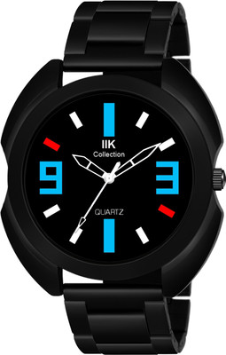 IIK Collection IIK-813M Black Round Designer Dial with Black Metallic Bracelet Chain Strap Analog Watch  - For Men
