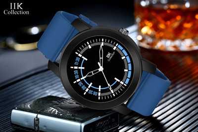 IIK Collection IIK-975M1 Silicon Strap Watch for Men Round Dial with Adjustable Flexible Silicon Strap Analog Watch  - For Men