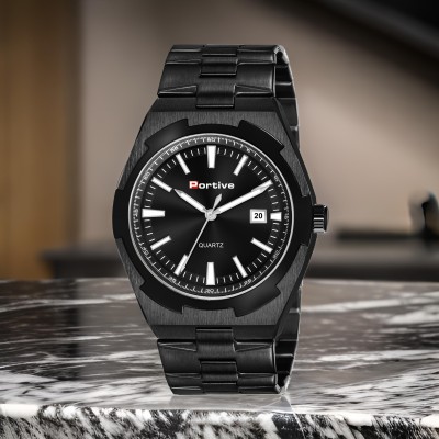 Portive 3009_PLAIN_BLACK 3009 Analog Watch  - For Men