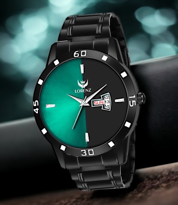 LORENZ MK-2093W Lorenz Day and Day Functioning Green Black Dial Watch With 1 Year Warranty Analog Watch  - For Men