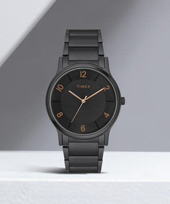 TIMEX Black Dial Stainless Steel Analog Watch  - For Men
