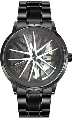 RealBuff Spinning car wheel rotating gyro red watch Car wheel watch | Spinning watch | Roatating watch | Gyro watch Analog Watch  - For Men