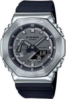CASIO GM-2100-1ADR G-SHOCK Silver Dial Black Resin Strap Analog-Digital Watch  - For Men