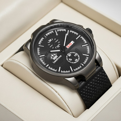 LIMESTONE Mesh Strap Gun Metal Grey Day and Date Black Quartz Mesh Strap Gun Metal Grey Day and Date Black Quartz Analog Watch  - For Men