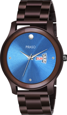 PIRASO D&D C106 BLUE Classy look Blue Dial & Brown Chain With Day And Date Functioning watch For Boys Analog Watch  - For Men