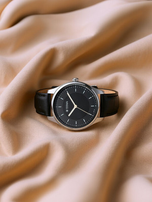 Titan NP2639SL01 Titan Workwear Black Dial Black Leather Strap Analog Watch  - For Women