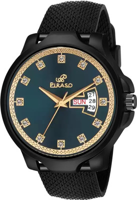 PIRASO D&D P95424 TURQUOISE ANALOG DAY AND DATE WORKING DISPLAY TURQUOISE DIAL&BLACK STRAP WATCH FOR MEN&BOY Analog Watch  - For Men