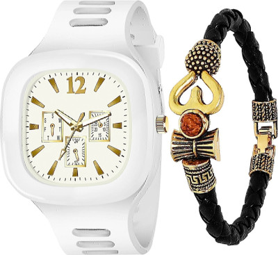 SHURAI white_watch_bracelet_mens_boys Pack of 1 Analog Watch Special Summer Collection Analog Watch Analog Watch  - For Boys