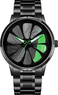 IIK Collections IIK-5050M Men Car Wheel Watch With Spinning Car Rim Design Analog Watch Analog Watch  - For Boys