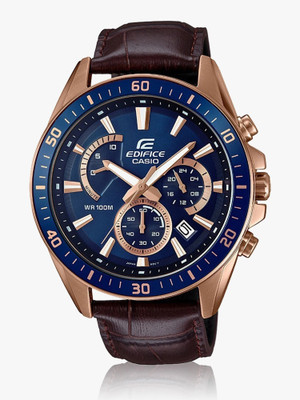 CASIO EFR-552GL-2AVUDF Edifice EFR-552GL-2AVUDF Blue Dial Brown Leather Band Analog Watch  - For Men