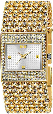 Royal Habibi Premium Collection Square Dial Studded Diamond Analog Watch - for Women Analog Watch  - For Girls