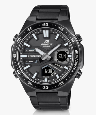 CASIO EFV-C110DC-1ADF Edifice Black Dial Black Stainless Steel Band Analog-Digital Watch  - For Men