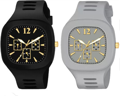 Glowme Stylish Addi Style Shockproof Stylish Premium Quality Wrist Analog Watch Combo Analog Watch  - For Men