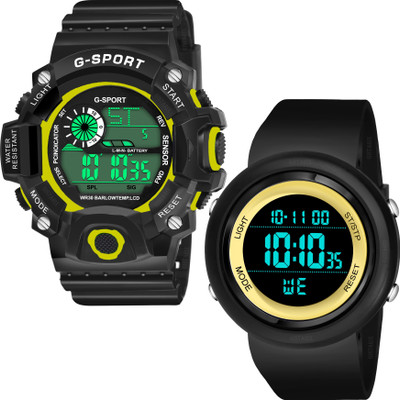 GISTARIX Best Digital Combo Multi-Functional Time & Day & Date And 7 Lights Stylish Digital Watch  - For Men