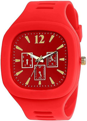 Aarbho Square Dial Silicon Strap Stylish Analog Watch - for Boys & Men Stylish Look Wrist PU Strap Watch Analog Watch  - For Boys