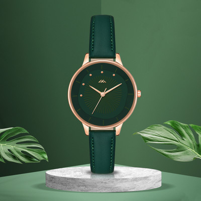 ETLIS MT-573 Versatile Rose Gold-Toned Green Analog Watch  - For Women