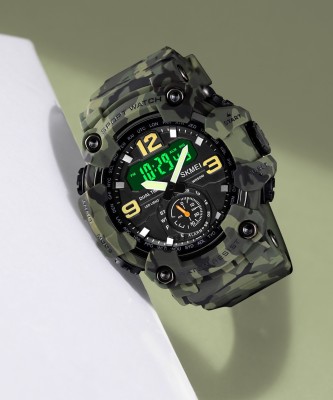 SKMEI 1637 Premium Stylish Trendy Chronograph Countdown Sports Casual Waterproof Big Dial Analog-Digital Watch  - For Men