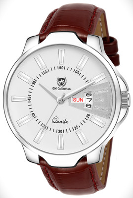 Om Collection OMK-Brown Premium Luxury Design trending synthertic leather strap Analog Watch Analog Watch  - For Men