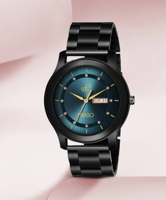 PIRASO D&D C22 BLUE BLACK Classy Look Blue Dial and Black Chain Watch for Men Boys Analog Watch  - For Men