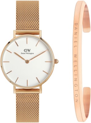 DANIEL WELLINGTON DW00500019K Petite White Round Dial Watch & Bracelet Combo Analog Watch  - For Men & Women