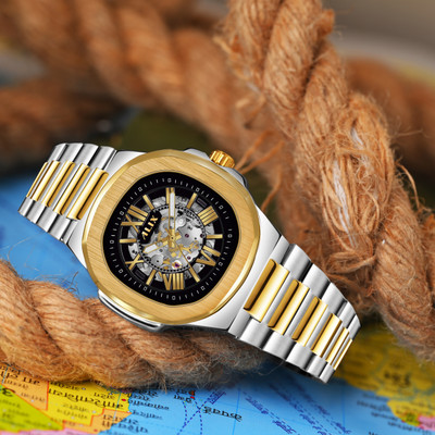 Alix AL2904 AL2904 Silver gold color trendy Analog Watch  - For Men