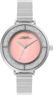 French Connection FCN087SM Studded Pink MOP Dial | Analog Watch for Women's | FCN087SM Analog Watch  - For Women