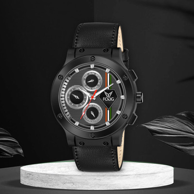 FOGG 1218 Black Big Dial Analog Watch  - For Men