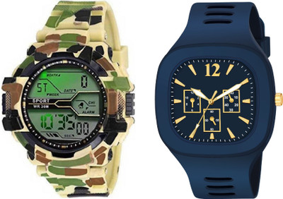 Brostin Formal / Casual NB-OUR-ANLG-WATCH_Combo_Yellow Military men's Watch Analog-Digital Watch  - For Men