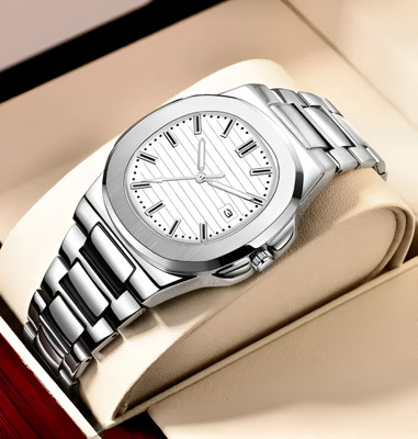 NITYA DRM020 = white Dial Day and Date Functioning Analogue Wrist Watch for Men's Professional Edge Analog Watch  - For Men