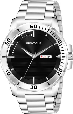 PROVOGUE Sophisticated Black Dial Day-Date Window Analog Watch  - For Men