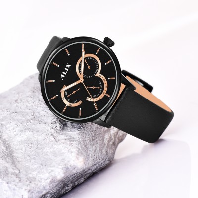 Alix Slim Dial with working chronograph light weight leather strap watch for men Analog Watch  - For Men