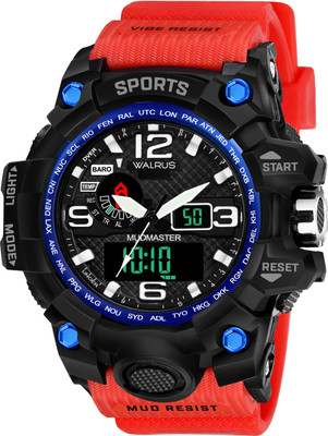 Walrus Walrus Red Anatch Falog Digital Wrist Wor Men Sports IV Analog-Digital Watch  - For Men