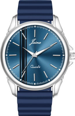 JAINX JM7187 Blue Silicone Band Analog Watch  - For Men