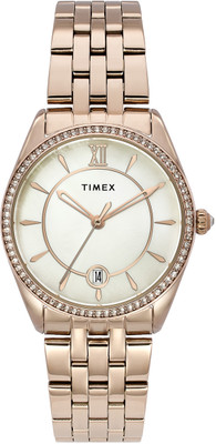 TIMEX Date Display, Natural Light Pink MOP Dial Analog Watch  - For Women