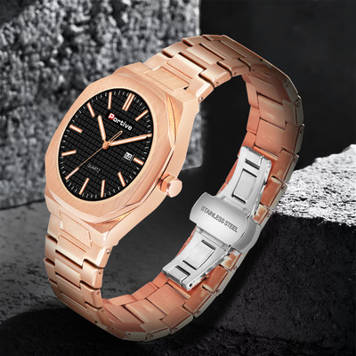 Portive 3016_PLAIN_ROSE GOLD 3016 Analog Watch  - For Men