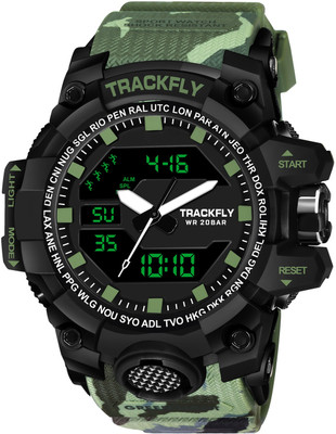 TrackFly Chronograph Multifunctional Sport Green Light LED fashionable wrist watch Analog-Digital Watch  - For Men