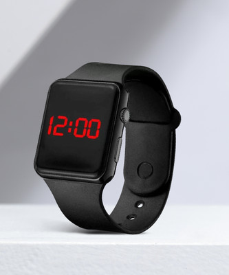 SaaCreations Black Silicone Strep Multi-Function Automatic For Boys Digital Watch  - For Men