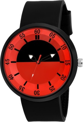 IIK Collection IIK-201M Red Formal Dial with Black Silicon Strap Analog Watch  - For Men & Women