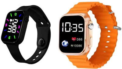 MVS Combo Of Two LED Digital Square Watch for Boys & Girls Digital Watch  - For Boys & Girls