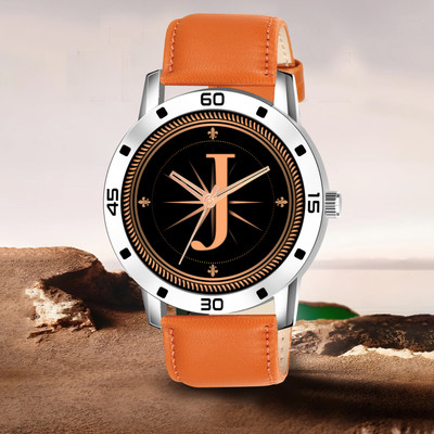 PRATHSY ALPHA-J-AVO-SIL-TEN-PL-1 Alpha Heritage Collection J Brown Strap Watch for Man & Boys Analog Watch  - For Men
