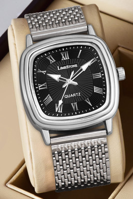 LIMESTONE CLASSIC Classic Series Mesh Chain Stainless Steel Square Quartz Analog Watch  - For Men